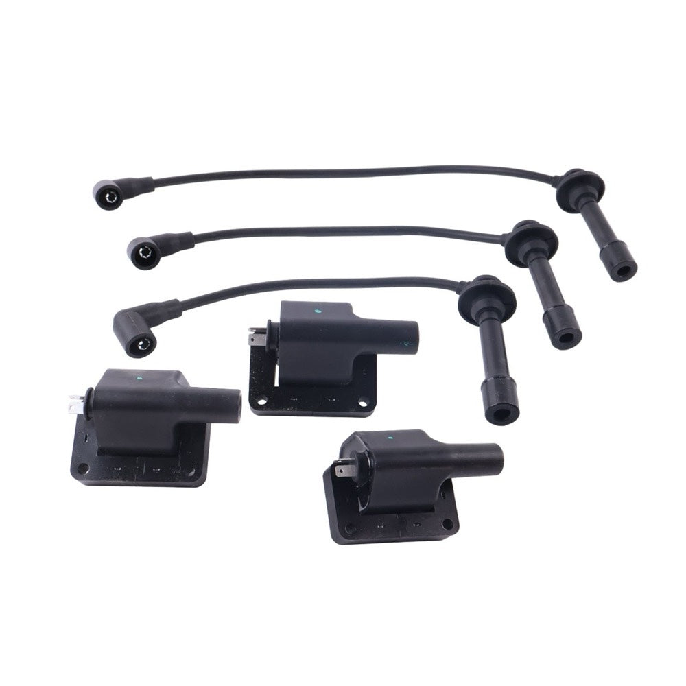 Ignition Coil with Spark Plug Wire Kit MIA11722 MIA11721 suitable for Yanmar Engine 3TNV70 John Deere UTV XUV825i