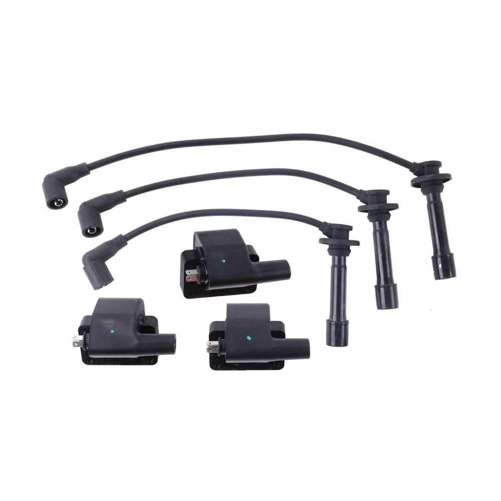 Ignition Coil with Spark Plug Wire Kit MIA11722 MIA11721 suitable for Yanmar Engine 3TNV70 John Deere UTV XUV825i