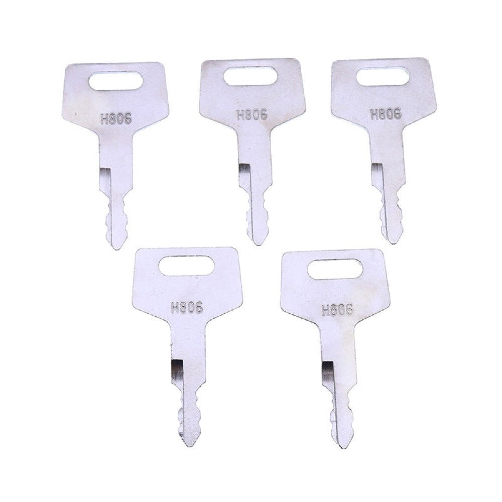 Ignition Key H806 180845 17001-00019 501866-001 for use with Hitachi Takeuchi CASE New Holland Gehl Excavator Track Loader