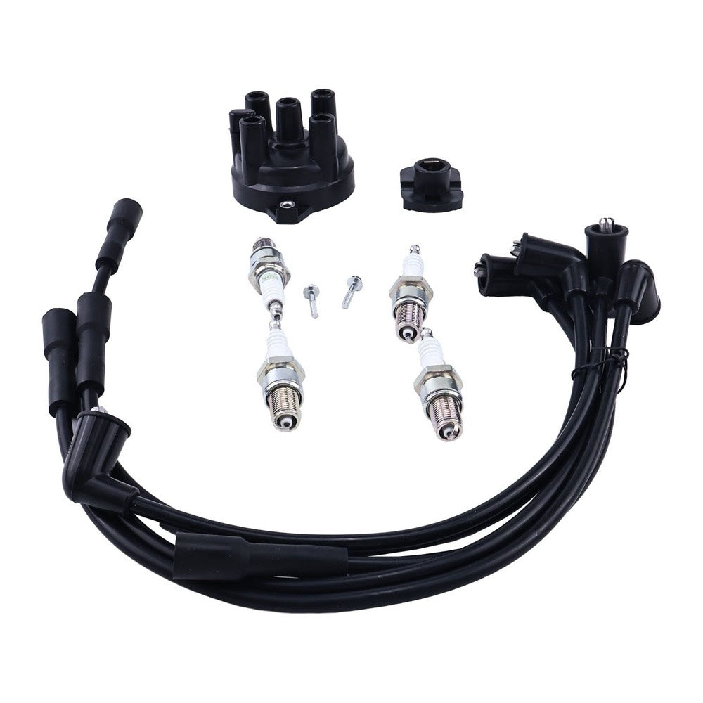 Ignition Tune Up Kit 1554033 1554034 1362113 W9EXR-U compatible with Mazda FE 2.0L F2 2.2L Engine Hyster FT Yale VX Series Forklift