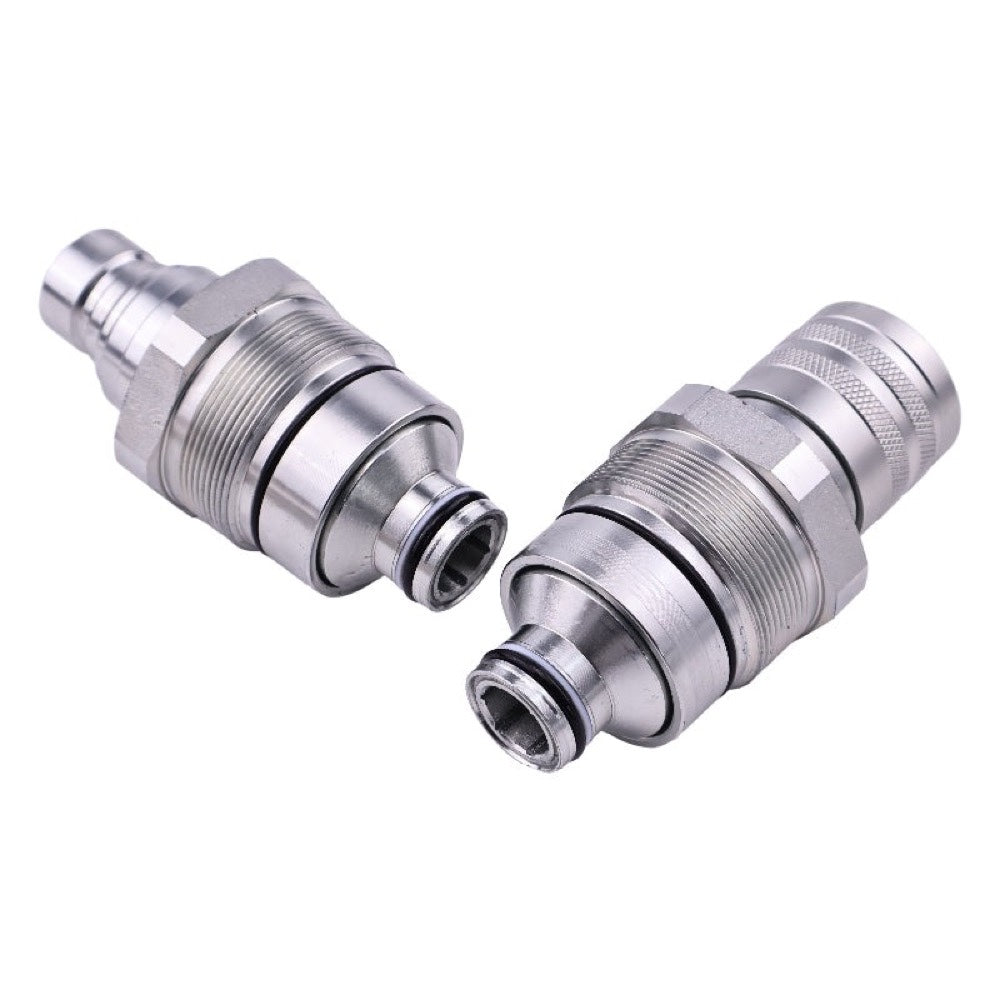 Male & Female Flat Face Coupler Kit 47396760 47396761 for use with CASE Compact Track & Skid Steer Loader SR130 SR150 SR175 SR210 SR250 TR270 TR320 TV380
