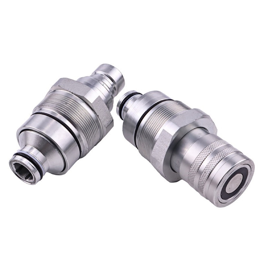 Male & Female Flat Face Coupler Kit 47396760 47396761 for use with CASE Compact Track & Skid Steer Loader SR130 SR150 SR175 SR210 SR250 TR270 TR320 TV380