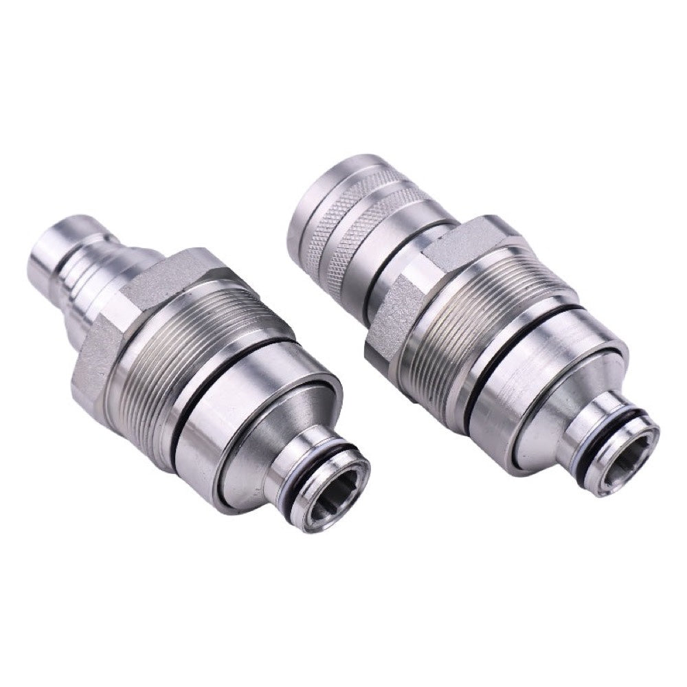 Male & Female Flat Face Coupler Kit 47396760 47396761 for use with CASE Compact Track & Skid Steer Loader SR130 SR150 SR175 SR210 SR250 TR270 TR320 TV380