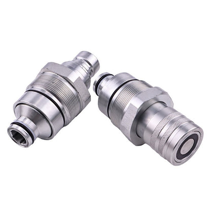Male & Female Flat Face Coupler Kit 7246799 7246802 fits Bobcat 753 763 773 863 883 A220 A300 A770