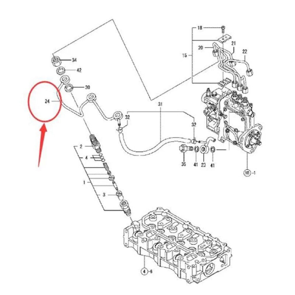 Return Pipe Assembly 119515-59540 suitable for Yanmar 3TNV70-AJUV Engine Hitachi Excavator ZX17U-2 ZX17UNA-2 Genuine