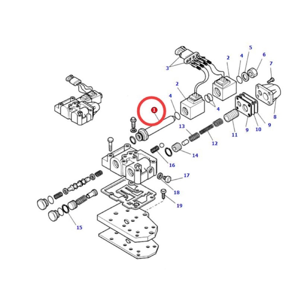Solenoid Pipe CA0134125 for use with Komatsu Backhoe Loader WB140-2 WB150-2 WB91R-5 WB93R-5 WB93S-5