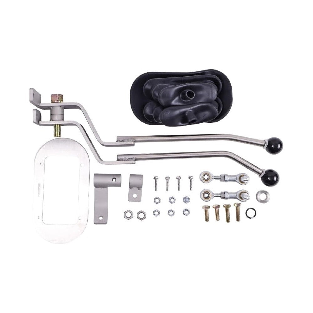 Stainless Twin-Stick Shifter With Boot NP205GM8 compatible with GM NP205 8-Bolt Transfer Case