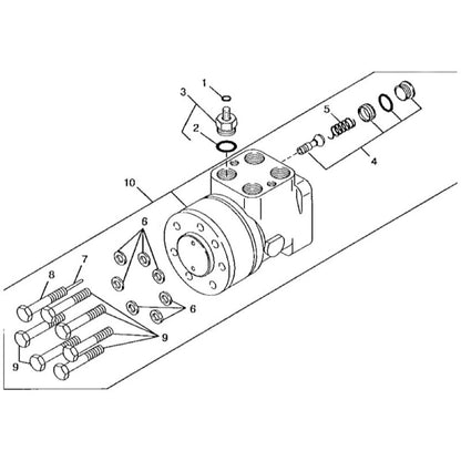 Steering Motor Valve RE239222 for use with John Deere Tractor 5085M 5076E 5082E 5090E 5415 5104 5220 5300 5320 5400 5420 5520 5600 5610 5700 6403 6603