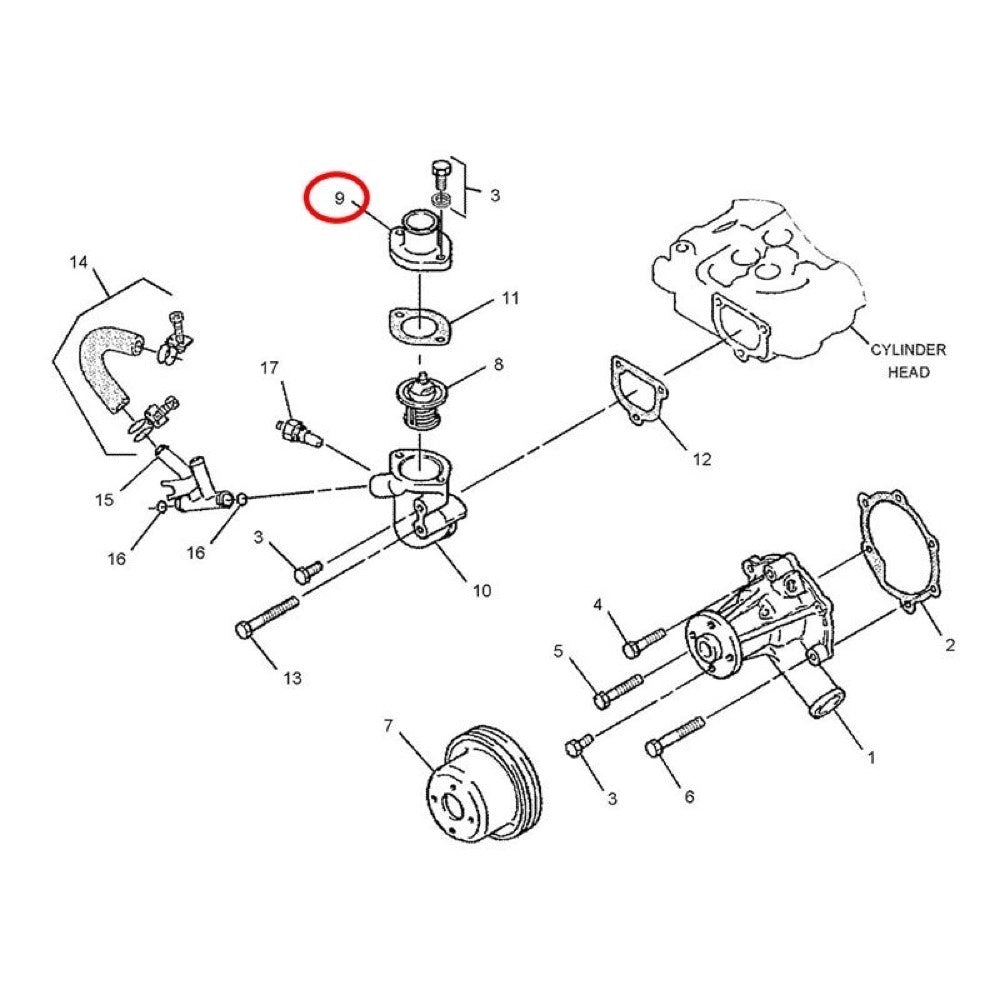Thermostat Cover 223-0301 fits Mitsubishi Engine L3E Caterpillar CAT Excavator 301.6C 301.8C