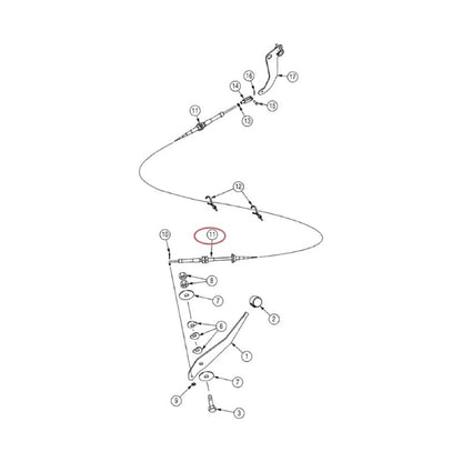 Throttle Cable 87340753 suitable for CASE Backhoe Loader 580M 580N 580SM 580SM+ 580SN 580SN WT 590SM 590SN