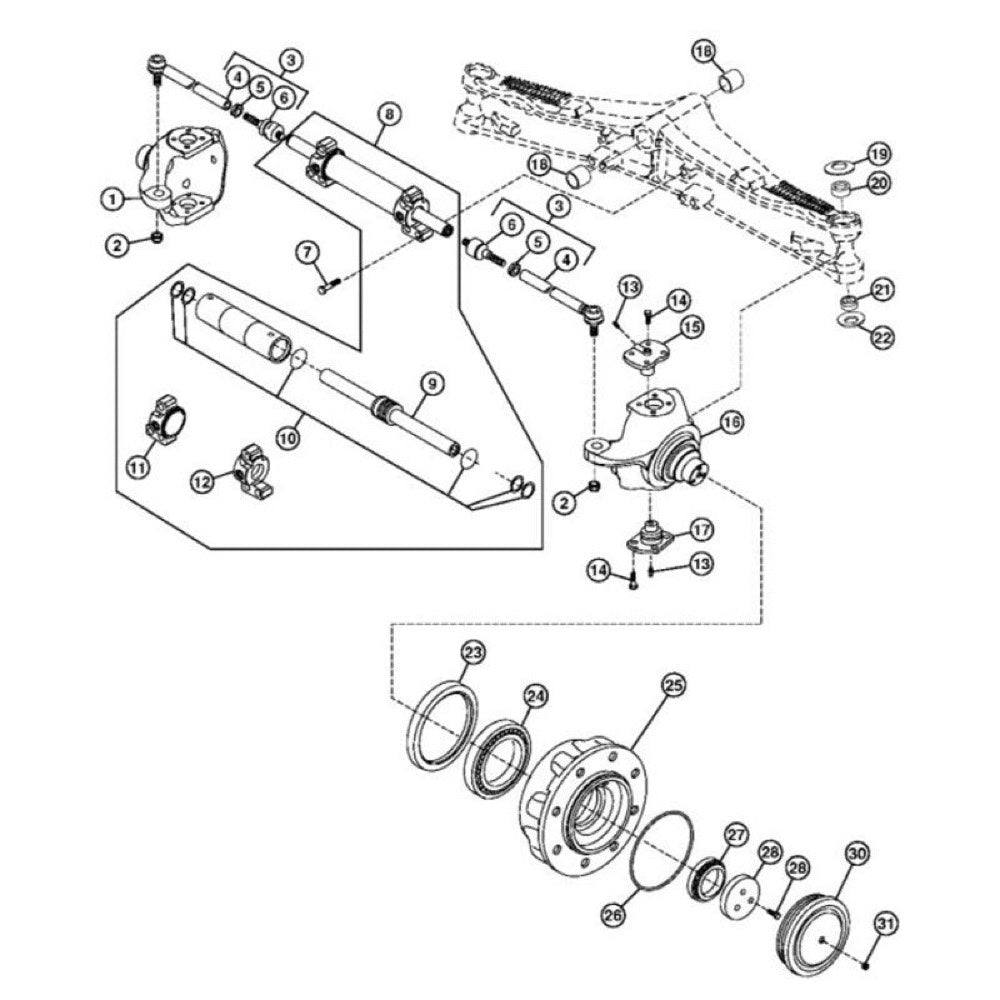 Tie Rod Assembly AT198602 suitable for John Deere Engine 4045 Loader 210L 210LE 310E 310K 310L 310SJ 310SK 315SE 410G 410K 435 Forklift 485E 486E 488E