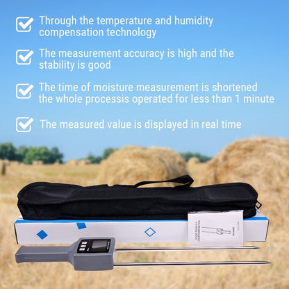 TK100H Portable Hay Moisture Meter High-Precision Moisture Tester with Integrated Probe for use with Accurate Forage Monitoring and Spoilage Prevention