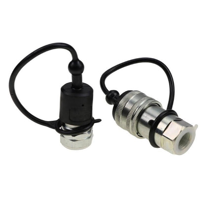 TL37 1/2" NPT Thread 1/2 Ag Hydraulic Quick Connect Coupler Poppet Valve Pioneer fits Bobcat Caterpillar Kubota CASE JCB Thomas Gehl Volvo ASV Tractor Skid Steer