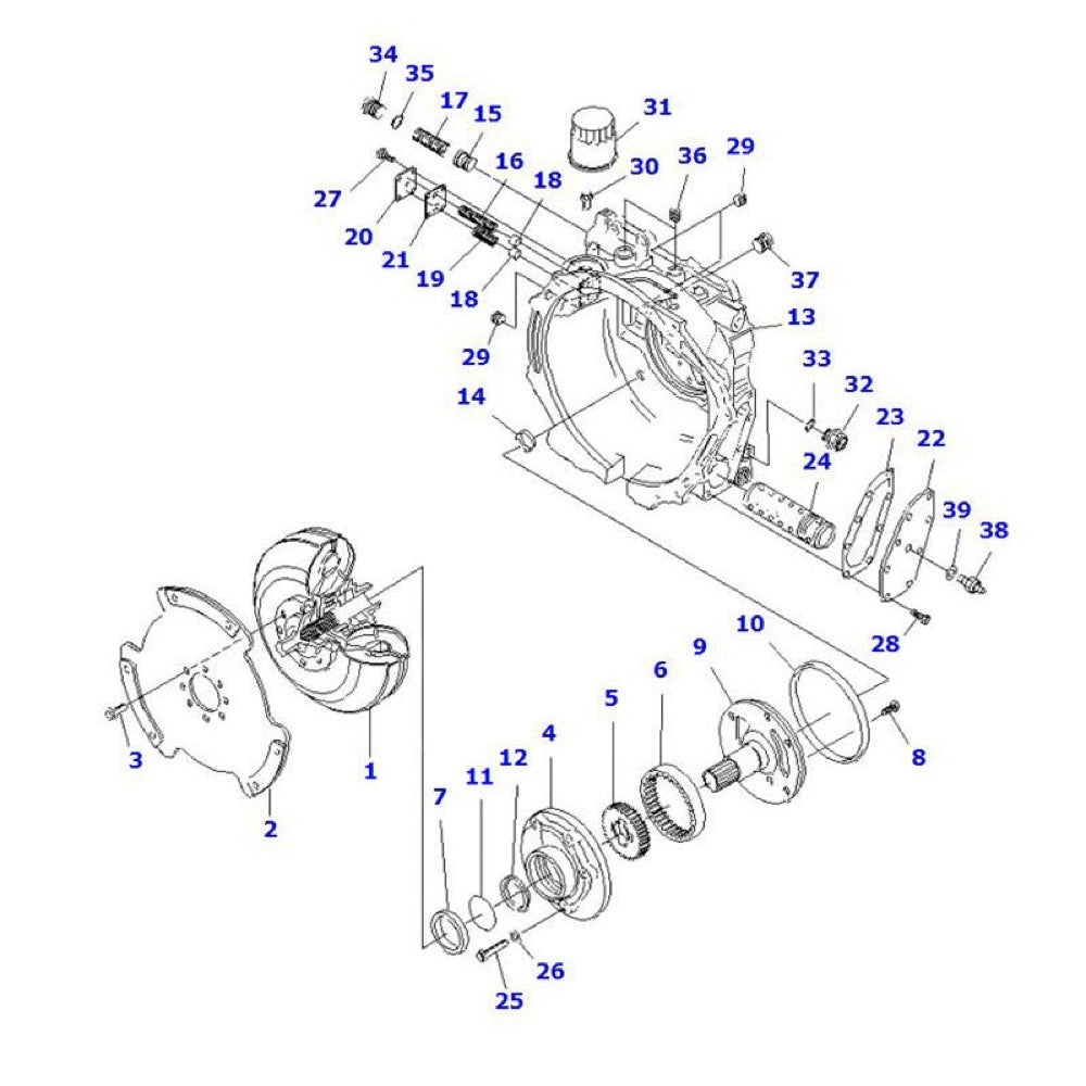 Torque Converter 30B-13-11110 compatible with Komatsu Engine 4D94LE 4D92E Komatsu Forklift FD10-18-20 FD20-16 FD25-16 FD30-16 FG20-16 FG25-16 FG30-16 FG35A-16