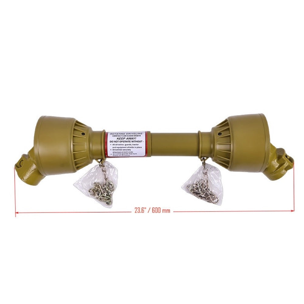 Tractor PTO Shaft Driveshaft compatible with 1-3/8" x 6 Spline Both Ends 19.7"-23.6" Length Series 1