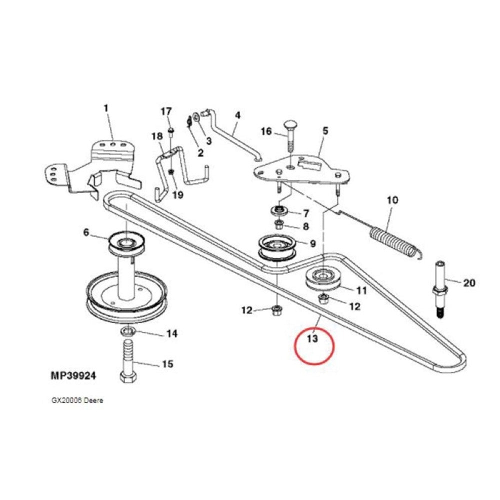 Transmission Drive Belt GX20006 for use with John Deere Tractor L105 L107 L108 L110 L111 L118 L120 L130 L2048