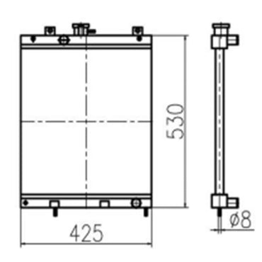 Water Tank Radiator 20T-03-81110 suitable for Komatsu Excavator PC30R-8 PC35R-8 PC40R-8 PC45R-8