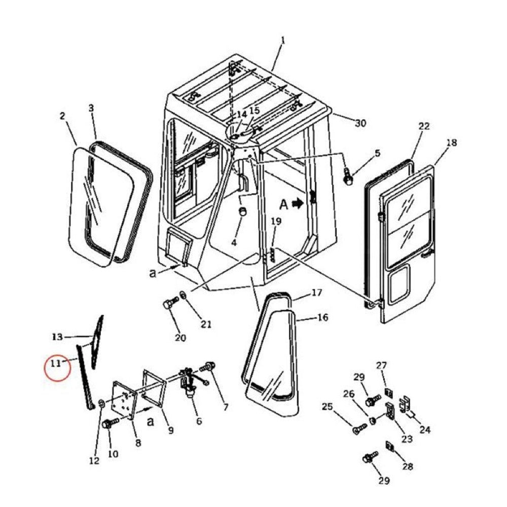 Wiper Arm 426-54-15233 fits Komatsu D31EX-21 D37EX-21 D37PX-21 D39EX-21 WA100-1 WA120-1 WA250-1 WA320-1 WA470-3 WA70-1