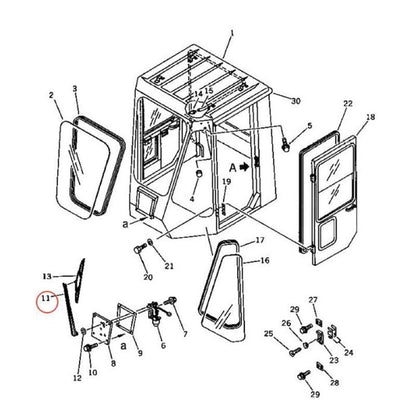 Wiper Arm 426-54-15233 fits Komatsu D31EX-21 D37EX-21 D37PX-21 D39EX-21 WA100-1 WA120-1 WA250-1 WA320-1 WA470-3 WA70-1